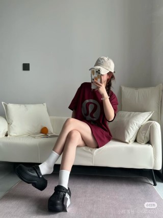 Lululemon Burgundy Logo T-Shirt view 2