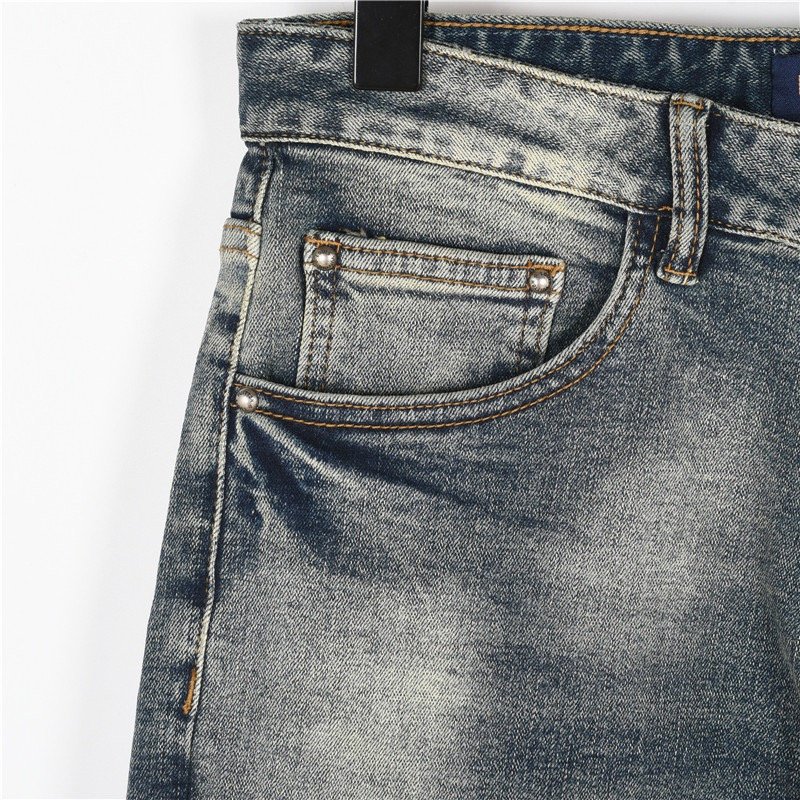 Louis Vuitton Splatter Letter Wash Denim Jeans Blue view