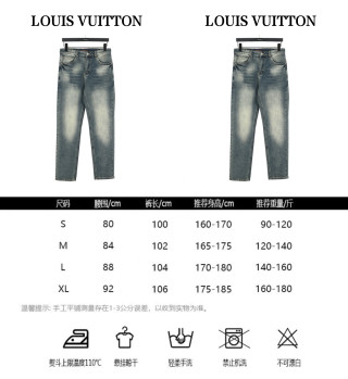 Louis Vuitton Splatter Letter Wash Denim Jeans Blue view 10