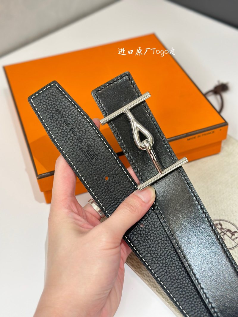 Jumbo Belt Buckle Reversible Leather Strap 38mm Black view