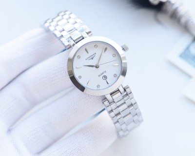 Longines Women's Silver Diamond Bezel Quartz Watch 30mm view 4