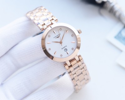 Longines Women's Silver Diamond Bezel Quartz Watch 30mm view 5