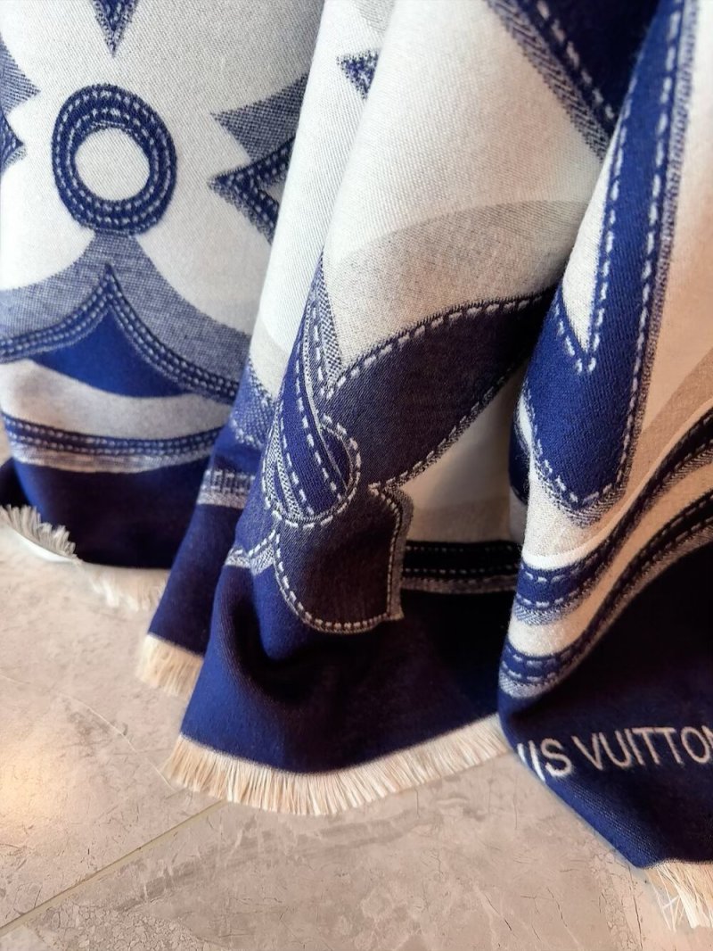 Louis Vuitton Monogram Border Scarf Cream & Taupe 140cm view