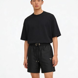Prada Black Nylon Drawstring Shorts view 2