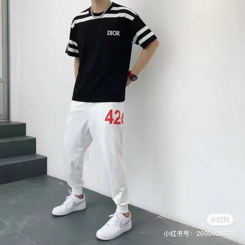 Dior Black Striped Short Sleeve T-Shirt