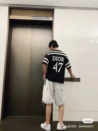 Dior Black Striped Short Sleeve T-Shirt view 4