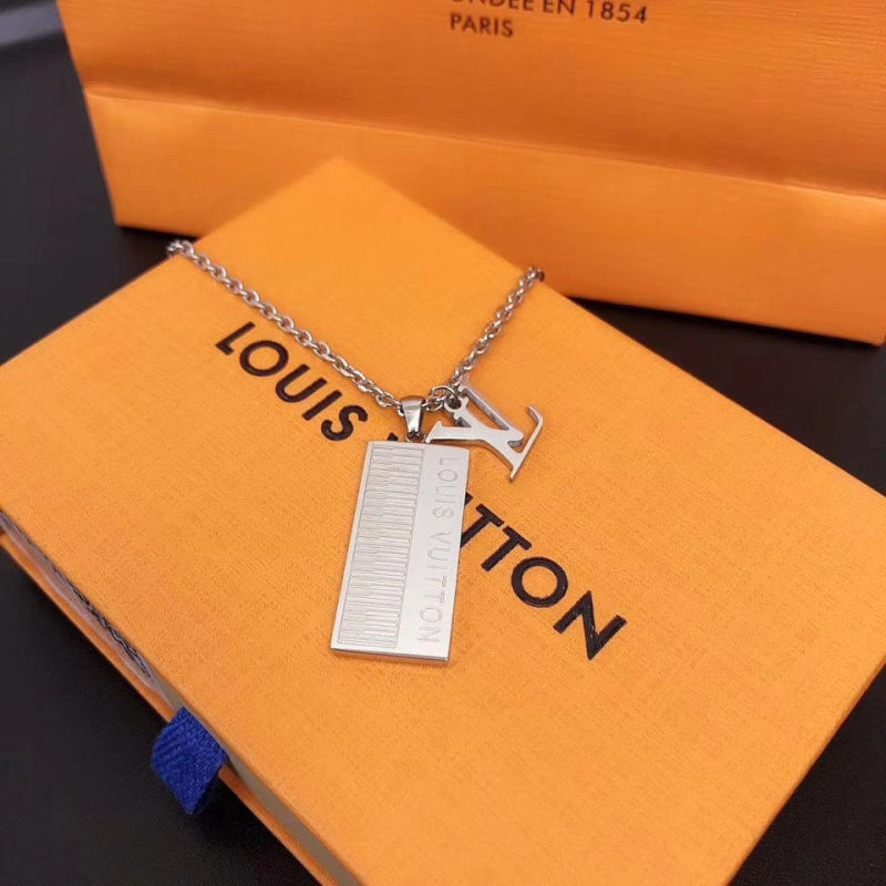 Louis Vuitton LV Sound Keyboard Piano Pendant Necklace Silver