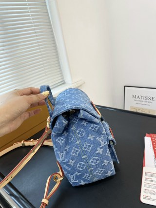 Louis Vuitton Monogram Denim Backpack Blue view 6