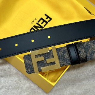 Fendi FF Buckle Belt - Black Leather 3.0cm view 2