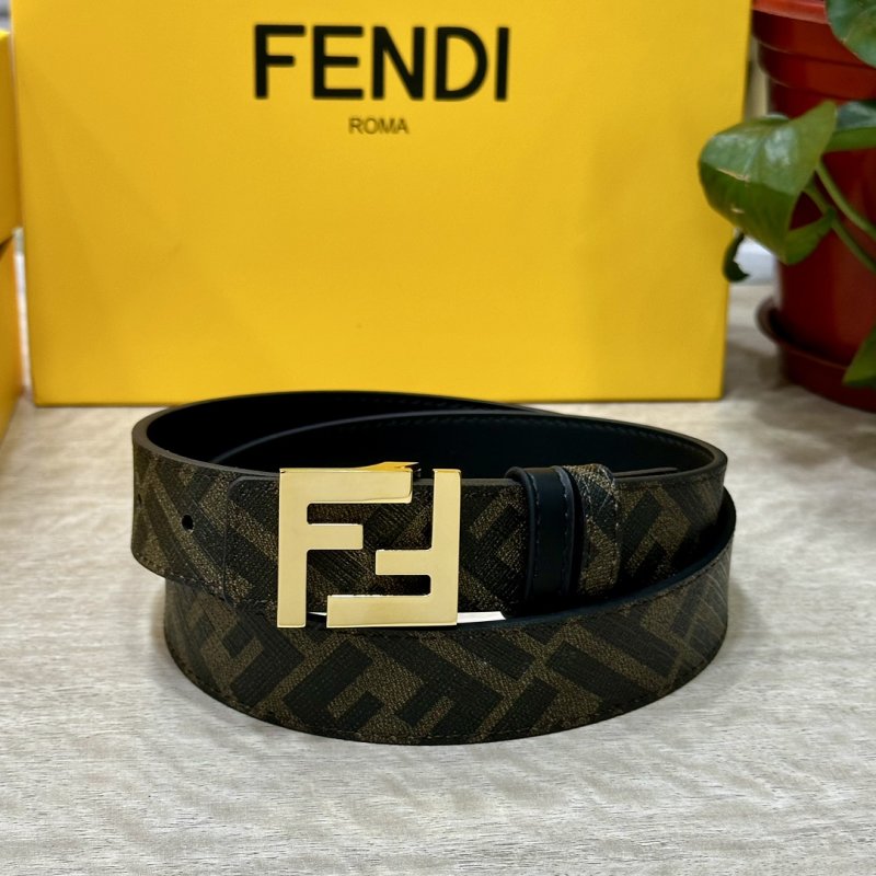 Fendi FF Buckle Belt - Black Leather 3.0cm view