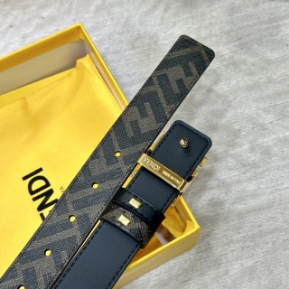 Fendi FF Buckle Belt - Black Leather 3.0cm view 8