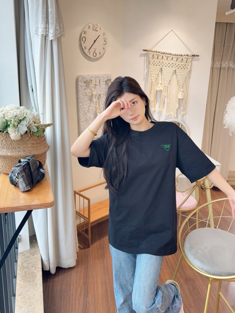 Prada Black T-Shirt with Triangle Logo view