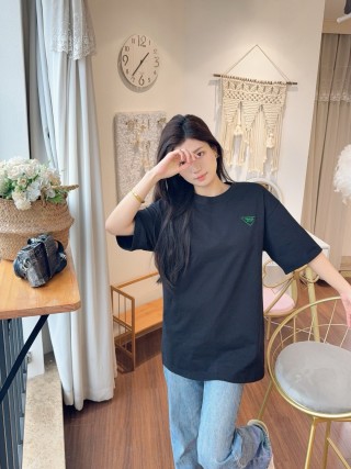 Prada Black T-Shirt with Triangle Logo view 2