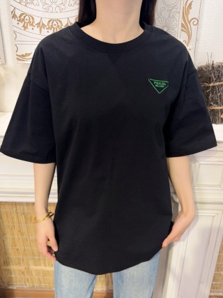Prada Black T-Shirt with Triangle Logo view 4