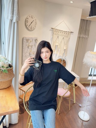 Prada Black T-Shirt with Triangle Logo view 5
