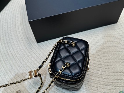 Chanel 24P Enamel Adjustment Buckle Black Small Bag view 2