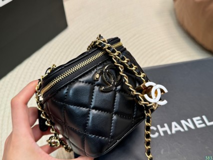 Chanel 24P Enamel Adjustment Buckle Black Small Bag view 5