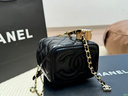 Chanel 24P Enamel Adjustment Buckle Black Small Bag view 6