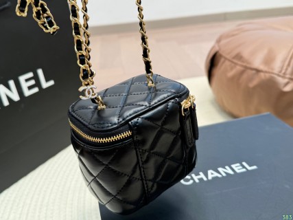 Chanel 24P Enamel Adjustment Buckle Black Small Bag view 7