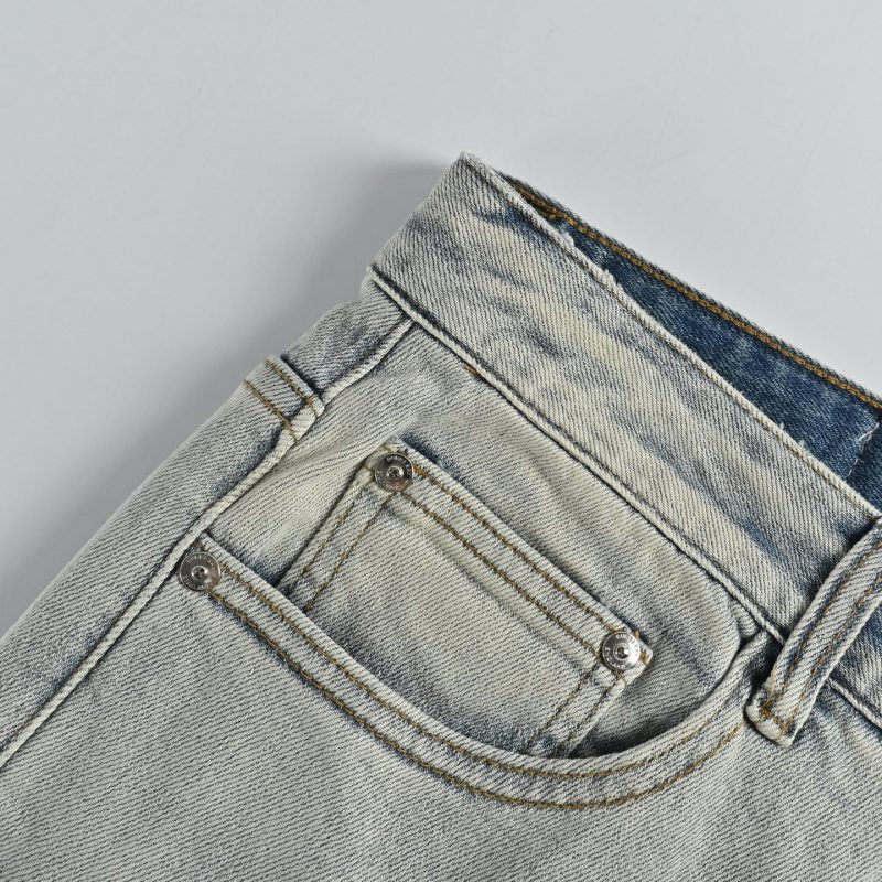 Light Wash Straight Leg Denim Jeans view