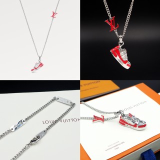 Louis Vuitton LV Trainer Red & White Sneaker Pendant Necklace view 3
