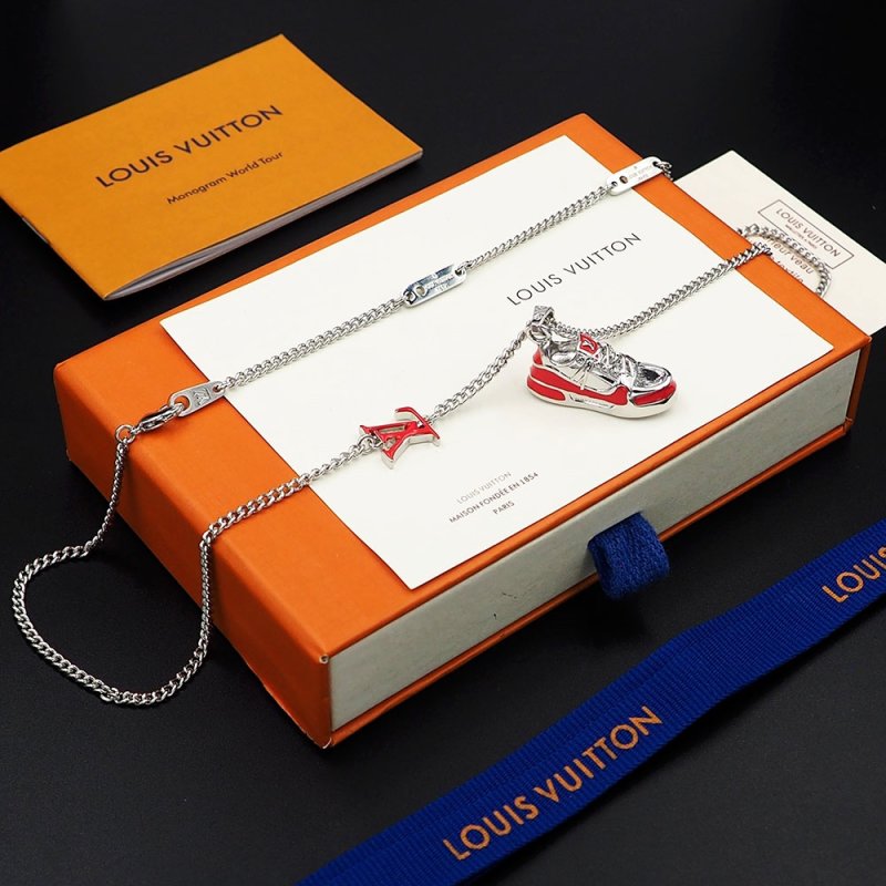 Louis Vuitton LV Trainer Red & White Sneaker Pendant Necklace view