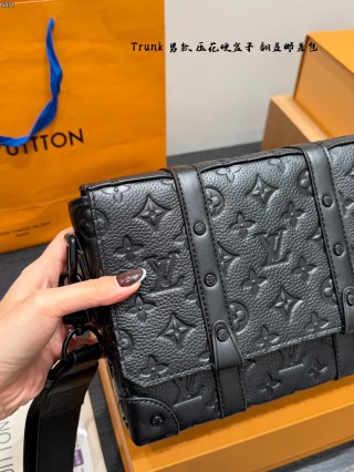 Louis Vuitton Trunk Embossed Messenger Bag Black view 2