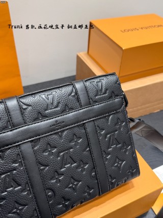 Louis Vuitton Trunk Embossed Messenger Bag Black view 6