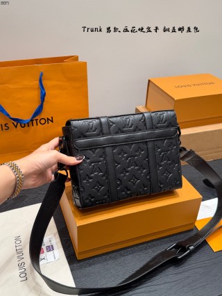 Louis Vuitton Trunk Embossed Messenger Bag Black view 7