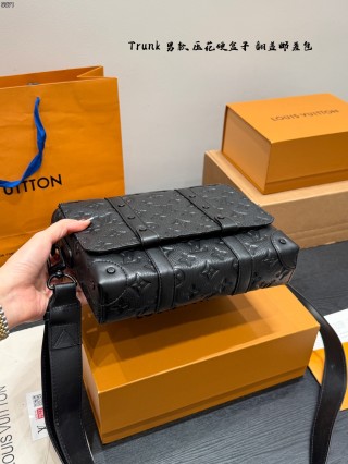 Louis Vuitton Trunk Embossed Messenger Bag Black view 8