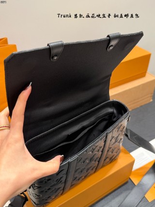 Louis Vuitton Trunk Embossed Messenger Bag Black view 9