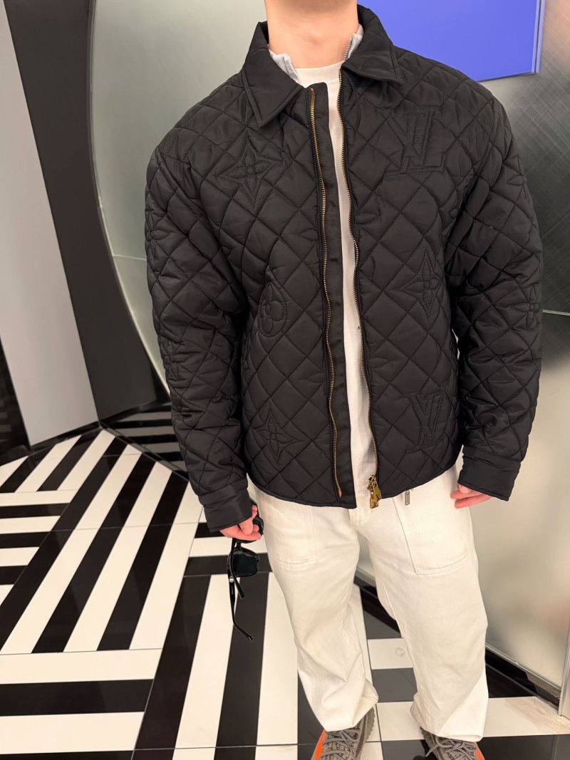 Black Quilted Bomber Jacket
