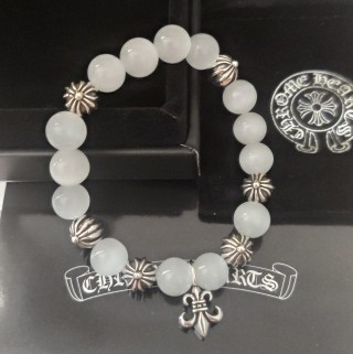 Chrome Hearts Cross Flower Silver Bead Tiger Eye Stone Bracelet view 3