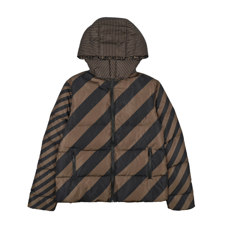 Fendi FF Stripe Brown Down Jacket view