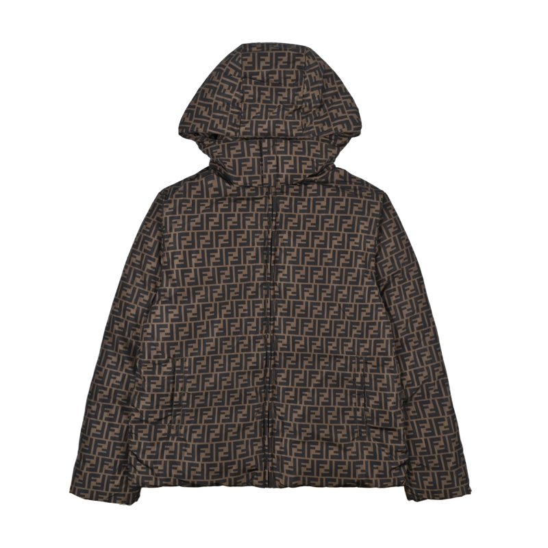 Fendi FF Stripe Brown Down Jacket view