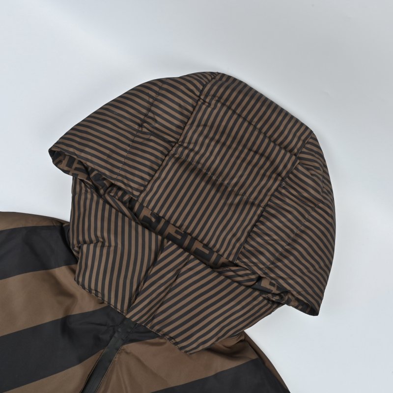 Fendi FF Stripe Brown Down Jacket view