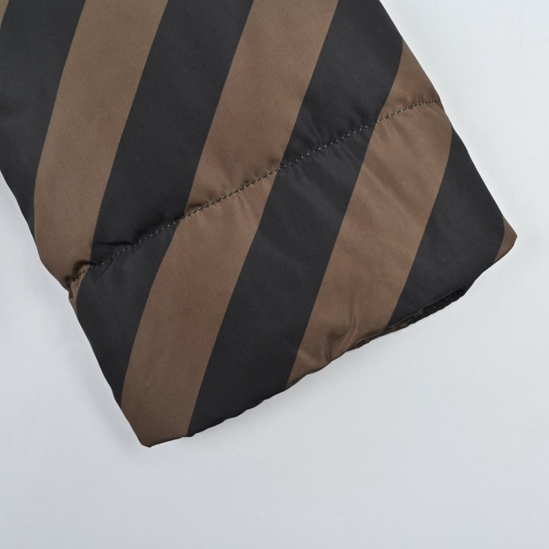 Fendi FF Stripe Brown Down Jacket view