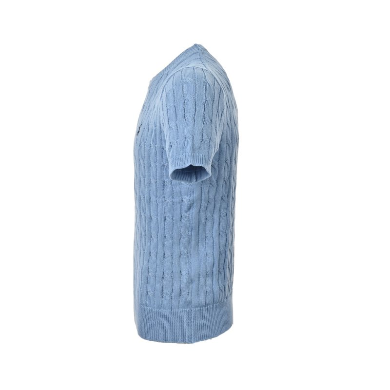 Light Blue Ribbed Short Sleeve T-Shirt view