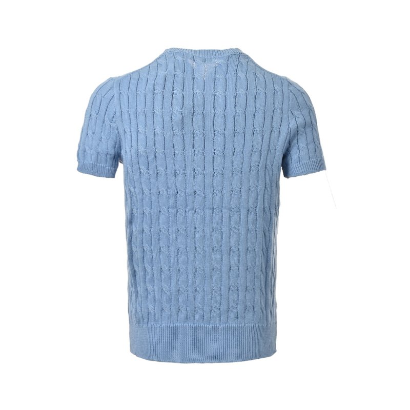 Light Blue Ribbed Short Sleeve T-Shirt view