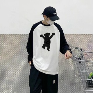 Burberry Black Bear Long Sleeve Baseball Tee White/Black view 4