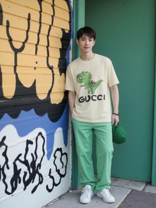 Gucci Dinosaur Print Cream T-Shirt view 3