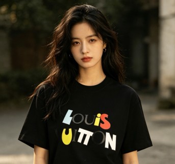 Louis Vuitton Colorblock Logo Black T-Shirt view 2