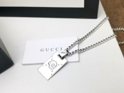 Gucci GG Ghost Skull Pendant Silver Chain Necklace view 5