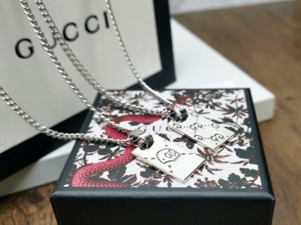Gucci GG Ghost Skull Pendant Silver Chain Necklace view 8