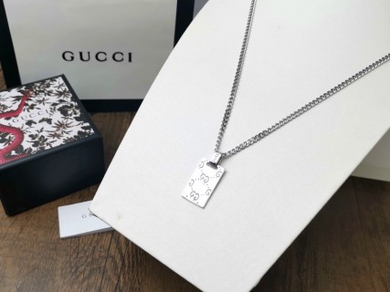 Gucci GG Ghost Skull Pendant Silver Chain Necklace view 9