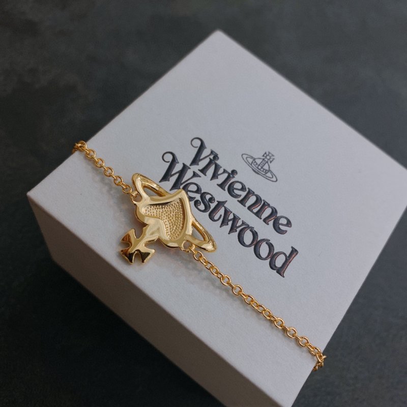 Vivienne Westwood Saturn Gold Pink Charm Bracelet view