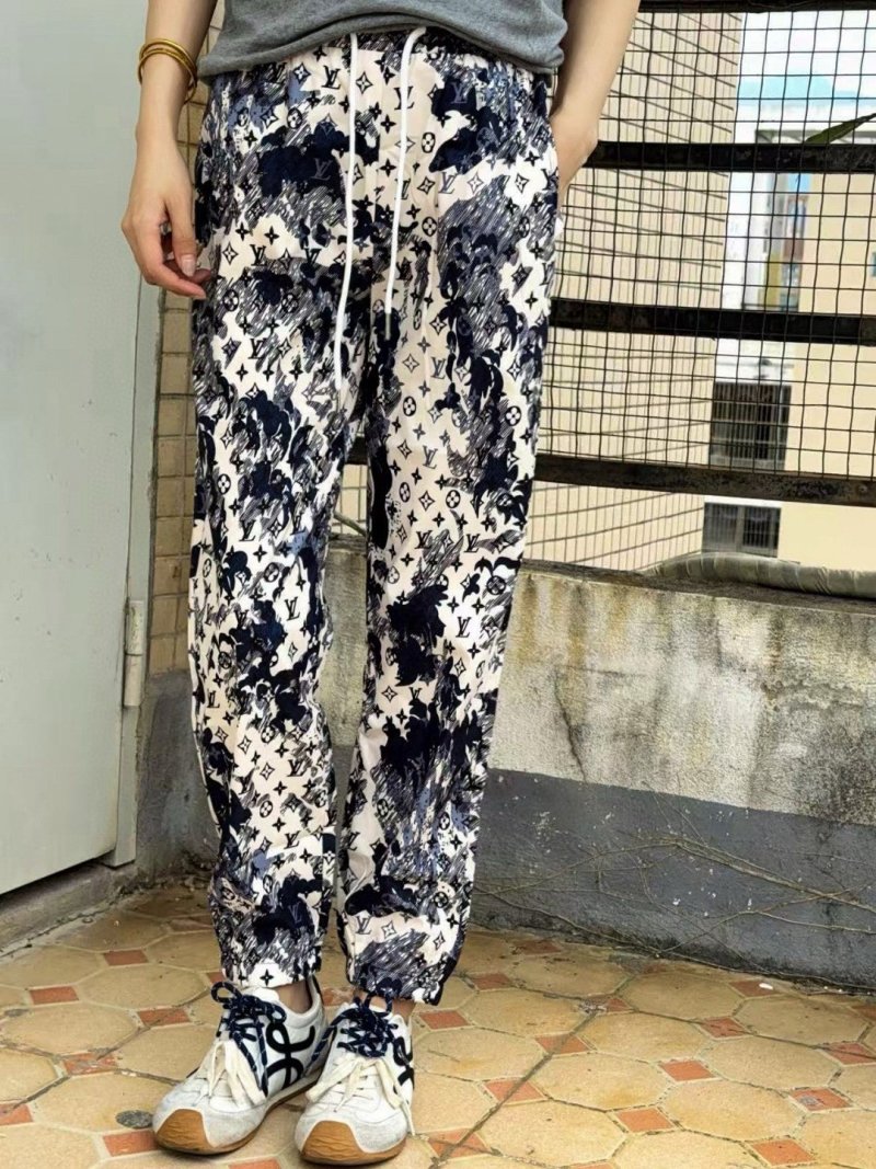 Louis Vuitton Monogram Patchwork Track Pants Navy White