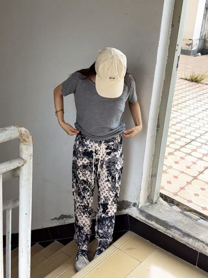 Louis Vuitton Monogram Patchwork Track Pants Navy White view