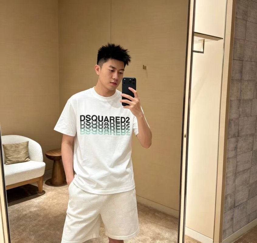 Dsquared2 White Gradient Logo T-Shirt