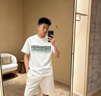 Dsquared2 White Gradient Logo T-Shirt view 1